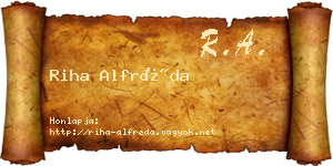 Riha Alfréda névjegykártya